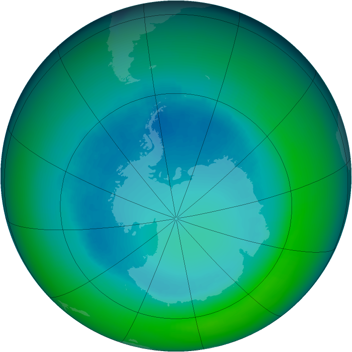 2004-August monthly mean Antarctic ozone